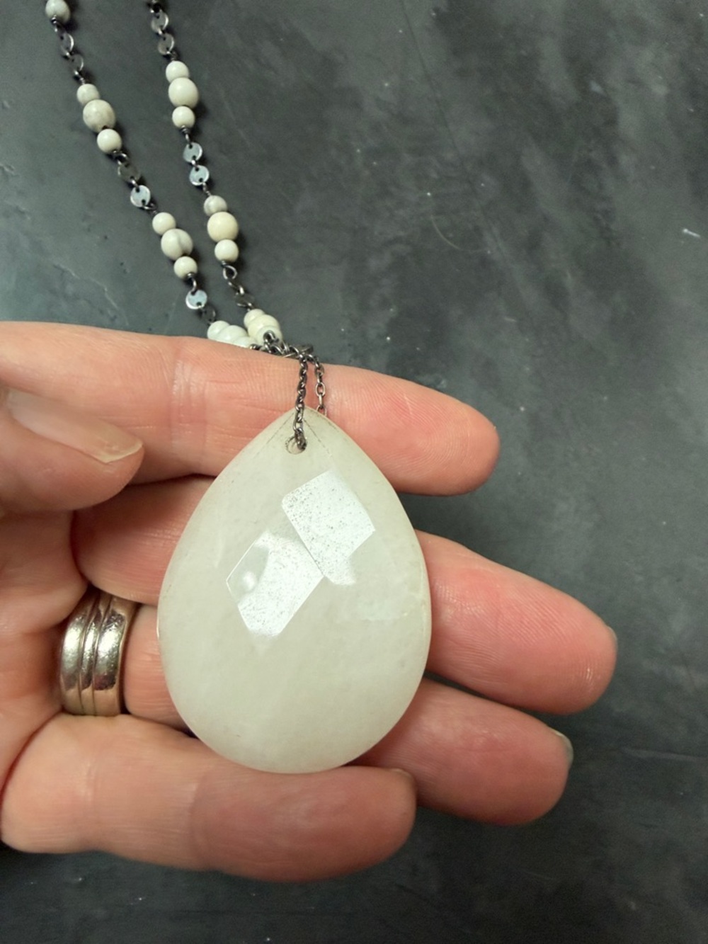 Crystal Cut Gemstone Necklace